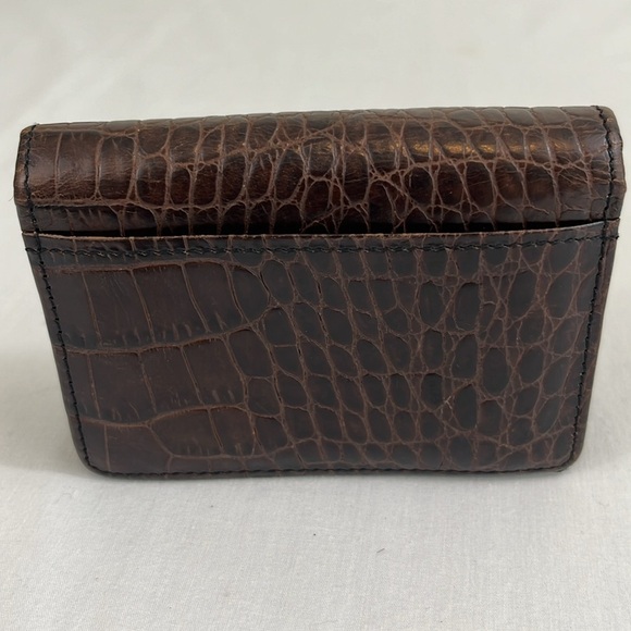 Vintage Brighton Wallet Croc Embossed Leather, Brown Envelope Style - Picture 5 of 15